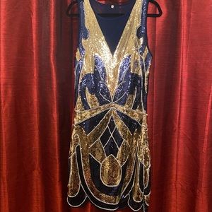 1920s sequin embellished flapper dress